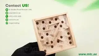Wooden Maze Board Game with Silver Metal Ball - Magic Trading UAE