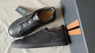 ZEGNA BLACK DEERSKIN TRIPLE STITCH&trade; SNEAKERS UNBOXING From Supkicks