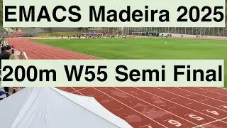 200m W55 Semi Final 1 Of 2 EMACS Madeira 2025 European Masters Athletics Stadia Championships