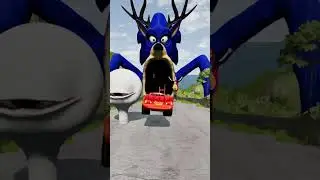 Cars & Cursed Deer Sonic Sea Eater  Crash #4 - BeamNG.Drive