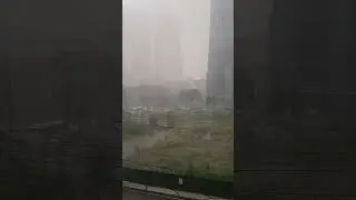 Almost zero visibility due to heavy rain and thunderstorm⛈⛈⛈