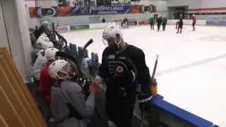A quick look at Flyers practice over the weekend from the camera on the bench