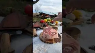 Отдых в Чечне:оссобуко в фольге на углях #adamdoc #ossobucco #steak #чечня #chechnya #outdoorcooking