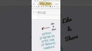 Find the sum of Natural numbers by using python program||#shorts||#program