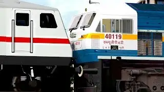 Loco Failed of Pallavan Superfast Express || Rescue By Gy Wdp4d in MSTS Indian Railways