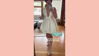 Satin Bow Bubble Hem Mini Dress - Summer Engagement Party Dress