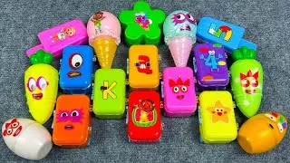 Rainbow Slime SUITCASE 🌈 Finding Alphabet Lore, Numberblocks in EGGS Colorful! Satisfying CLAY ASMR