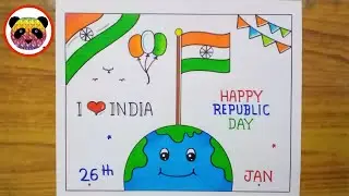 Republic Day Drawing Easy / Republic Day Poster Drawing / Happy Republic Day Drawing / 26 January
