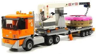 Lego City 60233  Donut shop opening - cran truck and trailer - Lego Speed Build