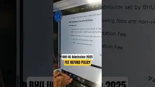 BHU UG Admission FEE Refund Policy 2025 #cuet2025