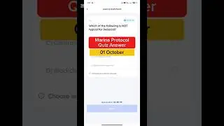 Marina Protocol Quiz Answer - 10 Oct | Marina Protocol Today Answer | Free Crypto 2025 | #Shorts