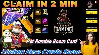 PET RUMBLE CUSTOM ROOM CARD KESA CREATE KREN||HOW TO USE PET RUMBLE ROOM CARD||FF NEW PET RUMBLE