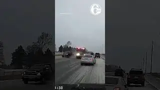 Speeding firetruck narrowly misses oncoming car, footage shows