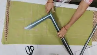 V neck aster kurti cutting | front cross back cross measurement se kurti cutting 