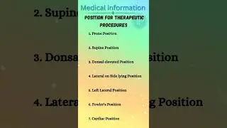 Position for therapeutic procedures related to medical students  medical information  #neet #nursing