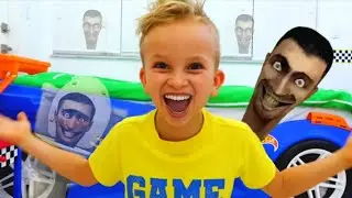 Vlad and Niki Toy Car Racing with skibidi toilet | funny logo effect 
