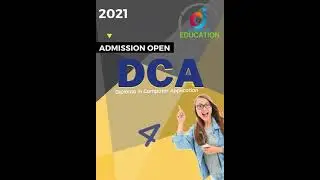 Admission Open DCA. Diploma in Computer Application Course