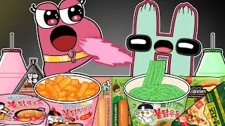 Convenience Store PINK GREEN Food Alphabet Lore P vs H MUKBANG! | Alphabetlore ANIMATION | ASMR