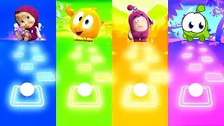 Masha and the Bear Vs Where's Chicky Vs Oddbods Vs Om Nom | Tiles Hop EDM Rush