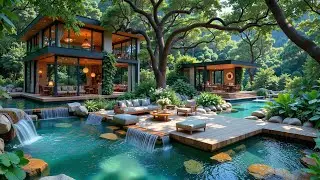 Cozy Outdoor Garden Jazz | Tranquil Jazz Melodies With Relaxing Garden Ambience For Reading, Working