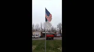 An American Flag and a Christian Flag ~  Extended Edit