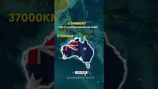How Long Is Australia's Boarder & 1 USD to AUD #mapanimation #shortvideo #shorts #documentary