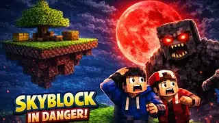 Skyblock Turned Into HELL During BLOOD MOON 😨💀 | Minecraft