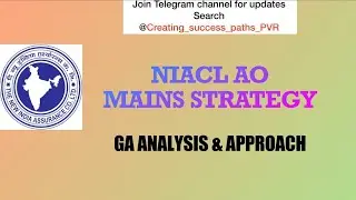 NIACL AO MAINS APPROACH AND GA ANALYSIS #niacl  #niaclao  #sbi  #ibps