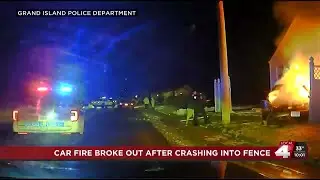 Grand Island police officers rescue driver from burning vehicle