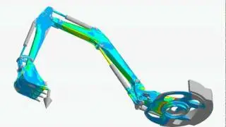 ANSYS - simulation of mechanical shovel under selfweight