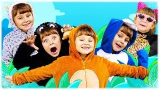 Five Little Animals Jumping on the Bed &ndash; Song for Children on HeyHop Kids