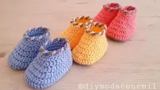Como tejer botitas a crochet para bebé de 0-3 meses