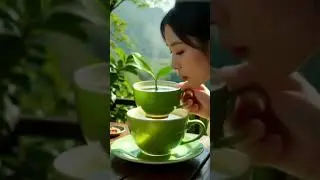 A japanese woman drink green tea #greenteaextract #ayurvedictea #immunityboosting #kombuchabenefits
