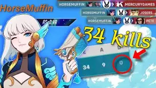 🩵drop 34 kills without dying as tank/dva - All -STAR SKIN! Overwatch 2 competitive🌊