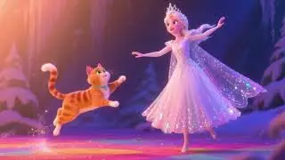 Elsa & Cute Cat Jumping Dance ❄️ Fun Kids Music & Happy Moves 💃🎶