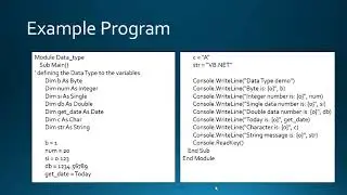 4. Keywords, Identifiers, Data Types in VB.NET