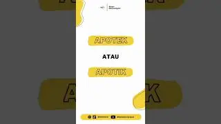 MANA YANG BENAR DARI KATA APOTEK ATAU APOTIK?? Edisi KBBI #kbbi #apotek #apotik