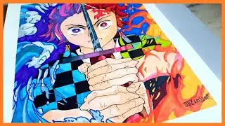 DRAWING TANJIRO FROM DEMON SLAYER  | DEMON SLAYER: kIMETSU NO YAIBA | TUTORIAL