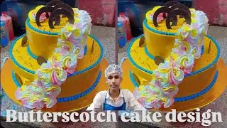 Butterscotch cake design | Making two🥰 floor | Step cake ideas | Ankit chef #shorys