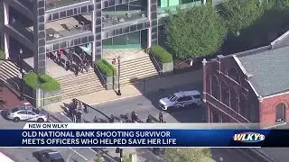 Old National Bank shooting survivor meets officers who helped save her life