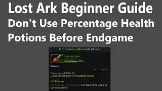 Lost Ark, Quick Beginner Guide, Don't Use Percentage Health Potions Before Endgame