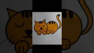 Cat drawing with colour 🐈