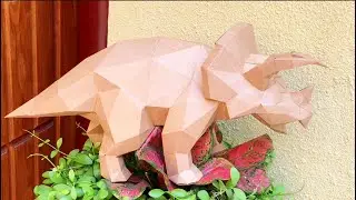 3D Paper craft, How to assembly Horned Dinosaur @Diycraftinstruction