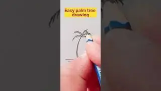 How to draw a palm tree || Very easy palm tree drawing