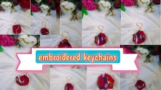 How I made Embroidered keychains #keychain #Sajitian #handmadekeychains #embroidery #keys