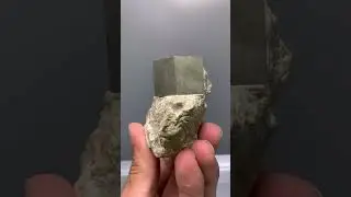 Isolated Golden Color Pyrite Crystal on Marl Matrix from Pakistan #minerals #crystals