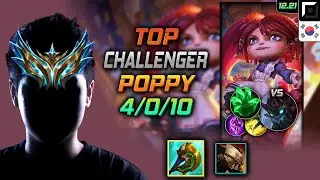 Challenger Top Poppy Build Divine Sunderer Grasp of the Undying - LOL KR 12.21
