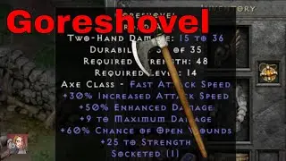 D2R Unique Items - Goreshovel (Broad Axe)