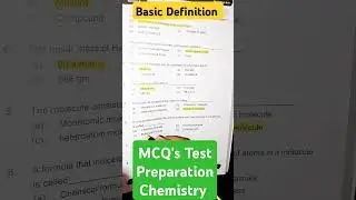 Chemistry Test Preparation MCQ's #mcqs #mcqsseries #sts #neet  #upsc #aiims #testpreparation #test