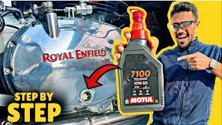 Royal Enfield Continental GT 650 ENGINE OIL change at home .. EASY steps | 10W 50 engine oil for GT
